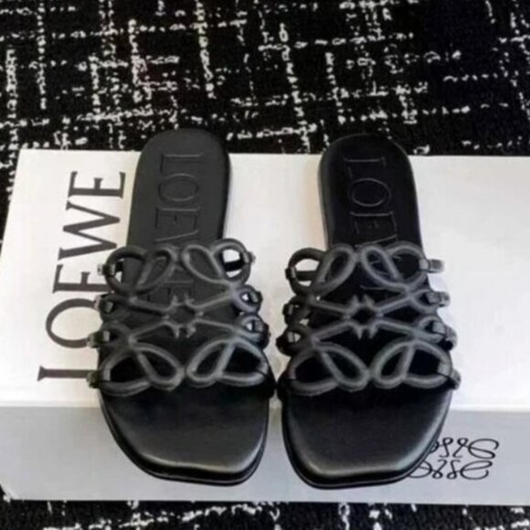 Loewe Shoes - Loewe Petal Anagram sandals Black | Gently used| Flats|Vacation